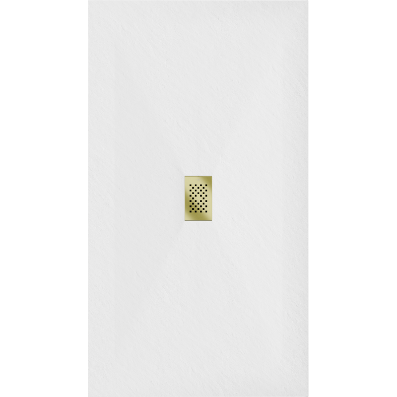 Mexen Hugo receveur rectangulaire SMC 200 x 100 cm, blanc, cache doré - 42101020-G