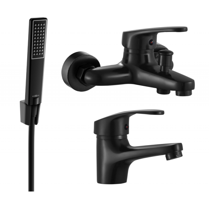 Mexen Erica R72 ensemble de baignoire, noir - 746403R72-70