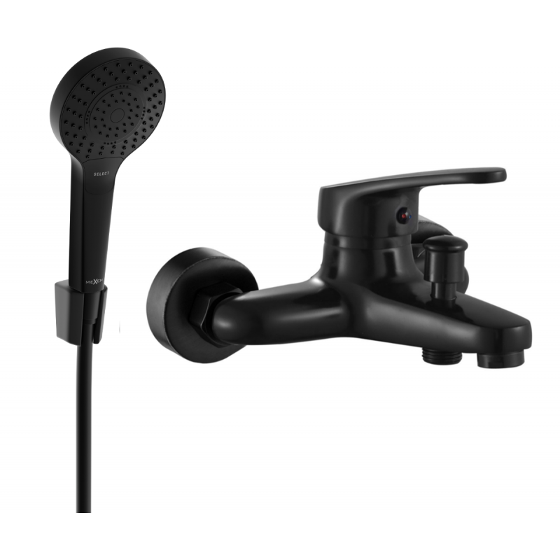 Mexen Erica Robinet de baignoire R05 avec ensemble de douche, noir - 74643R05-70