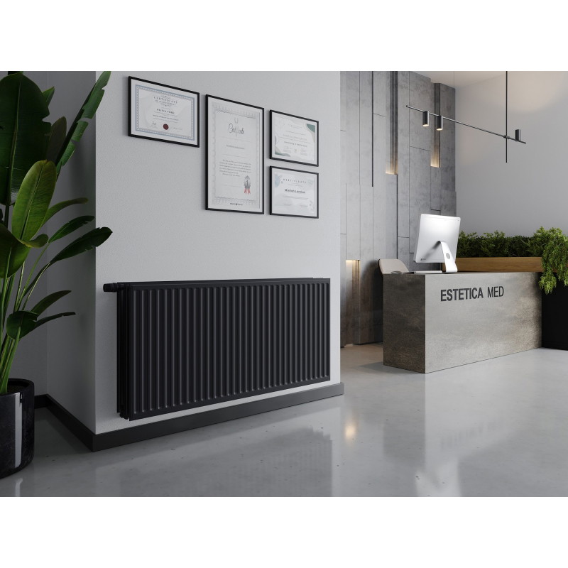 Mexen CVH30 Radiateur hygiénique à plaque 900 x 2200 mm, connexion inférieure, 4541 W, anthracite - W630H-090-220-66