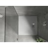 Mexen Hugo receveur de douche carré SMC 80 x 80 cm, blanc, cache inox - 42108080-X