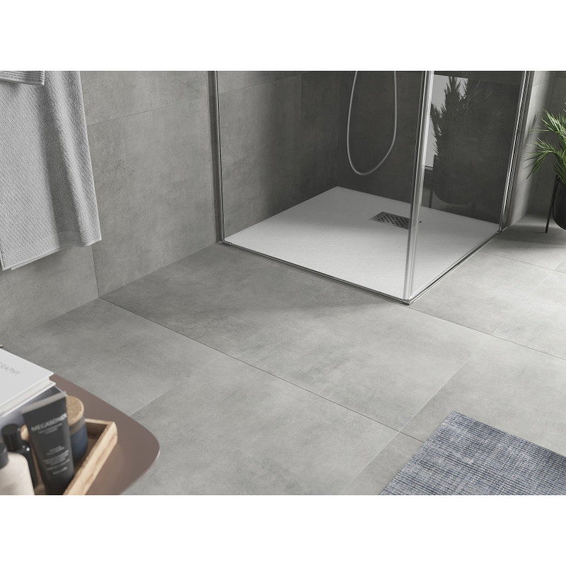Mexen Hugo receveur de douche carré SMC 90 x 90 cm, blanc, cache inox - 42109090-X