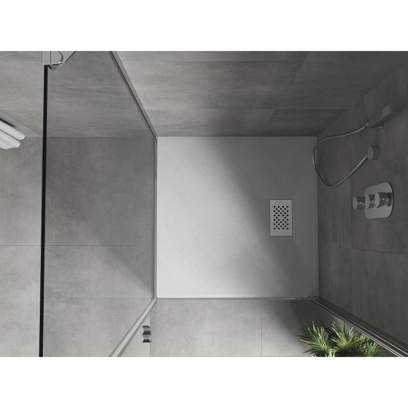 Mexen Hugo receveur de douche carré SMC 90 x 90 cm, blanc, cache blanc - 42109090-W