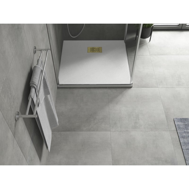 Mexen Hugo receveur de douche carré SMC 80 x 80 cm, blanc, cache or - 42108080-G