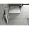 Mexen Hugo receveur de douche carré SMC 80 x 80 cm, blanc, cache-décor doré - 42108080-G