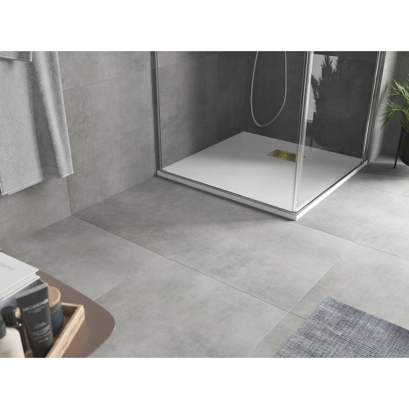 Mexen Hugo receveur de douche carré SMC 90 x 90 cm, blanc, cache d'or - 42109090-G