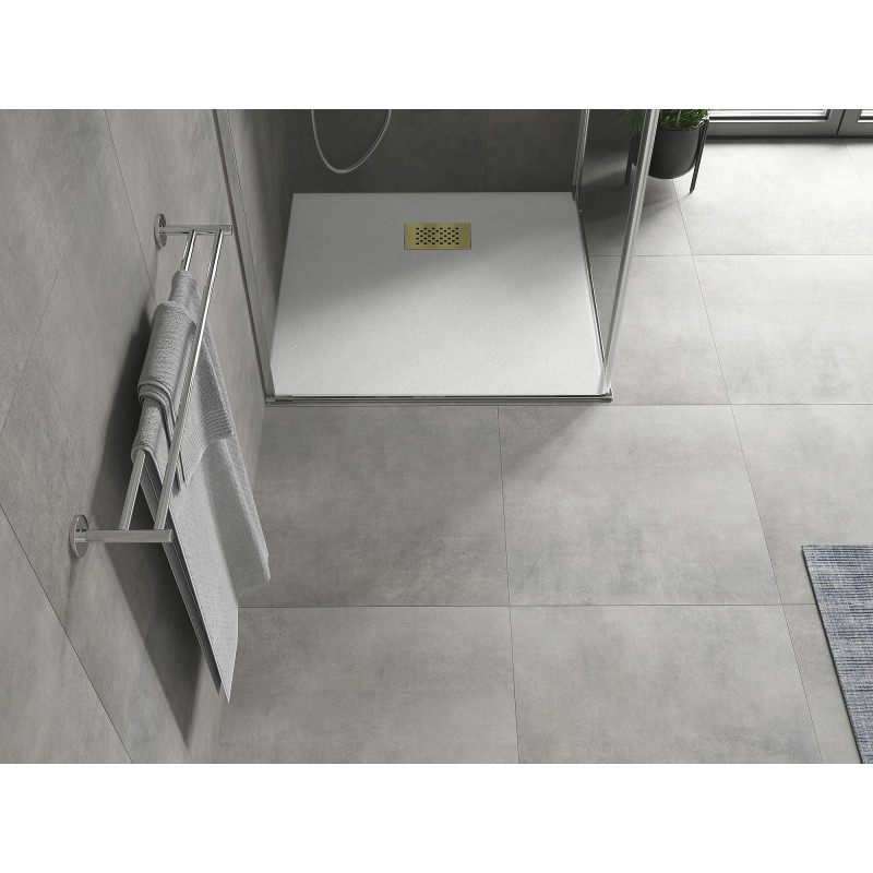 Mexen Hugo receveur de douche carré SMC 90 x 90 cm, blanc, cache doré - 42109090-G