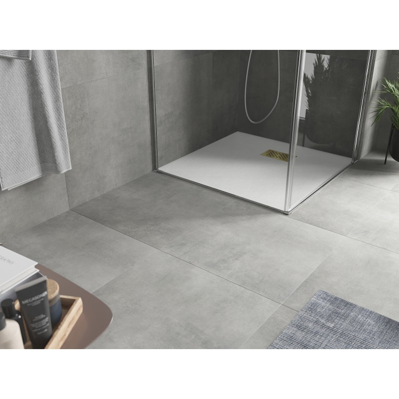 Mexen Hugo receveur de douche carré SMC 90 x 90 cm, blanc, cache d'or - 42109090-G