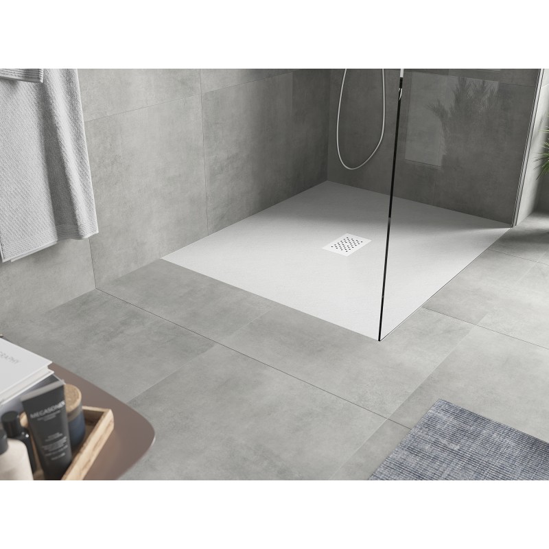 Mexen Hugo receveur de douche rectangulaire SMC 140 x 100 cm, blanc, cache blanc - 42101014-W