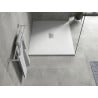Mexen Hugo receveur rectangulaire SMC 110 x 100 cm, blanc, cache inox - 42101011-X