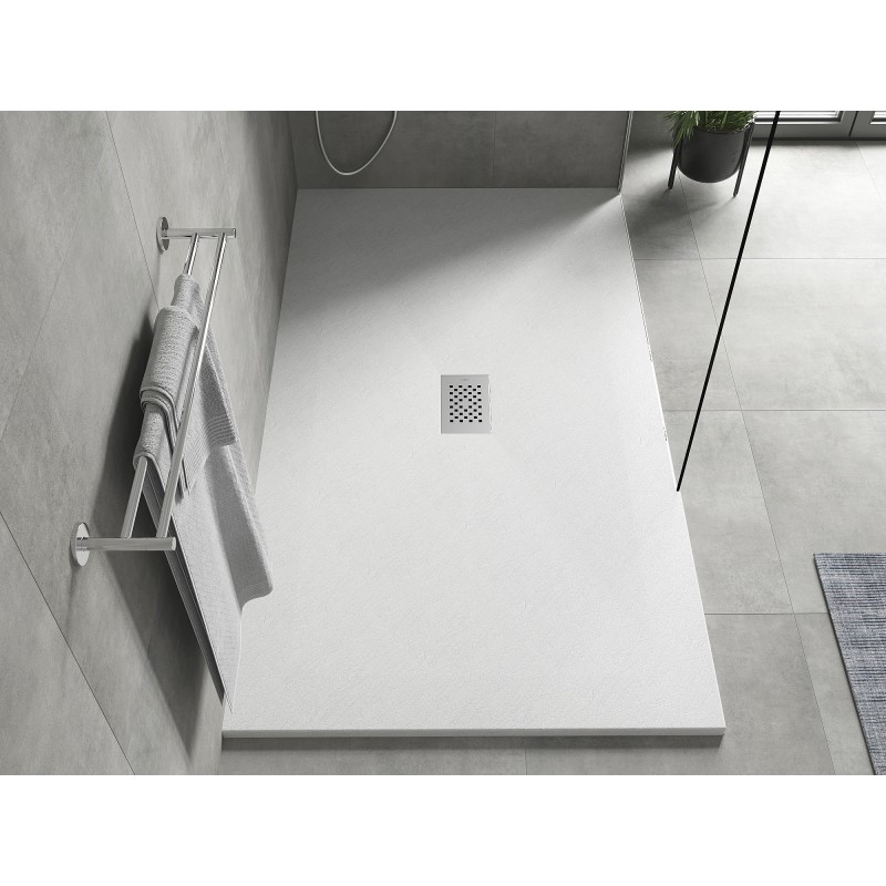 Mexen Hugo receveur rectangulaire SMC 150 x 100 cm, blanc, cache inox - 42101015-X