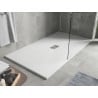 Receveur rectangulaire Mexen Hugo SMC 160 x 100 cm, blanc, cache inox - 42101016-X