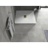 Mexen Hugo receveur de douche carré SMC 100 x 100 cm, blanc, cache doré - 42101010-G