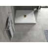 Mexen Hugo receveur de douche carré SMC 100 x 100 cm, blanc, cache doré - 42101010-G