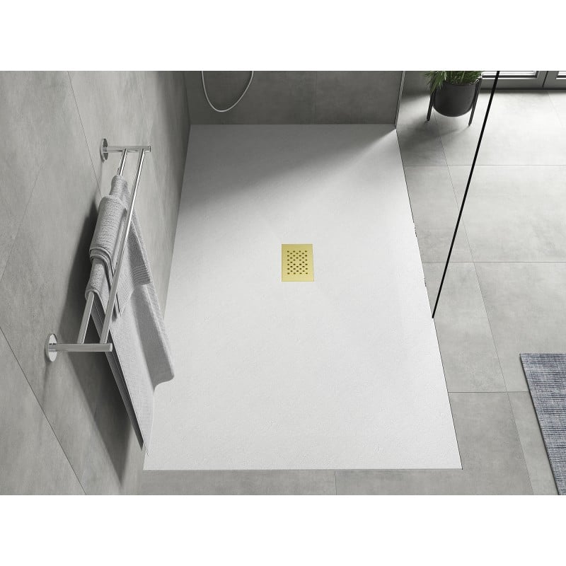 Mexen Hugo receveur rectangulaire SMC 170 x 100 cm, blanc, cachette dorée - 42101017-G