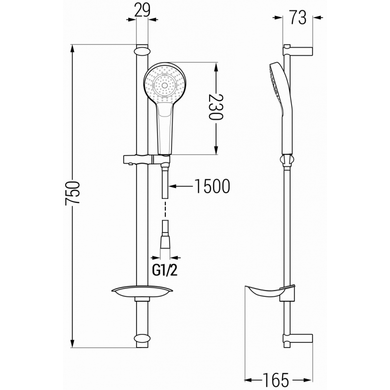 Mexen Fabia DB05 ensemble de baignoire, chrome - 746503DB05-00