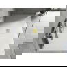 Bac rectangulaire Mexen Hugo SMC 200 x 100 cm, blanc, grille dorée - 42101020-G