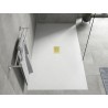Mexen Hugo receveur rectangulaire SMC 200 x 100 cm, blanc, cache doré - 42101020-G