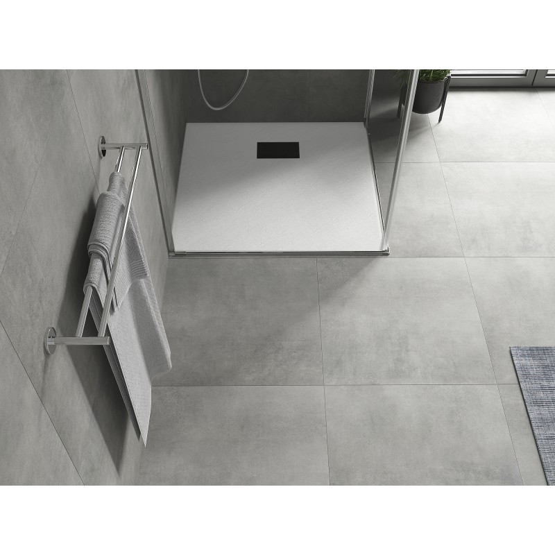 Mexen Hugo receveur de douche carré SMC 70 x 70 cm, blanc, cache noir - 42107070-B