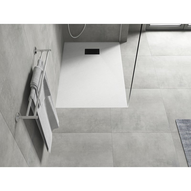 Mexen Hugo receveur de douche rectangulaire SMC 80 x 70 cm, blanc, cache noir - 42107080-B