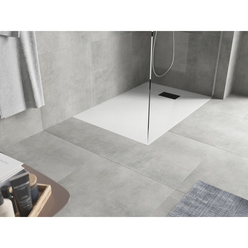 Mexen Hugo receveur de douche rectangulaire SMC 100 x 70 cm, blanc, cache noir - 42107010-B