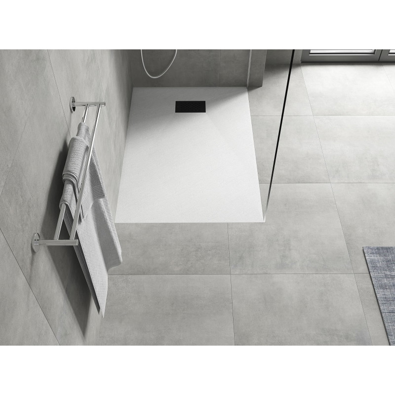 Mexen Hugo receveur de douche rectangulaire SMC 130 x 70 cm, blanc, cache noir - 42107013-B