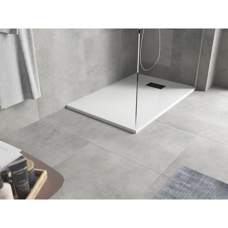 Mexen Hugo receveur de douche rectangulaire SMC 120 x 70 cm, blanc, cache noir - 42107012-B