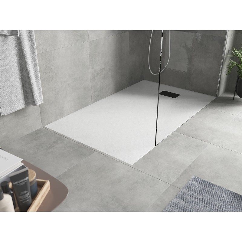 Mexen Hugo receveur de douche rectangulaire SMC 160 x 70 cm, blanc, cache noir - 42107016-B