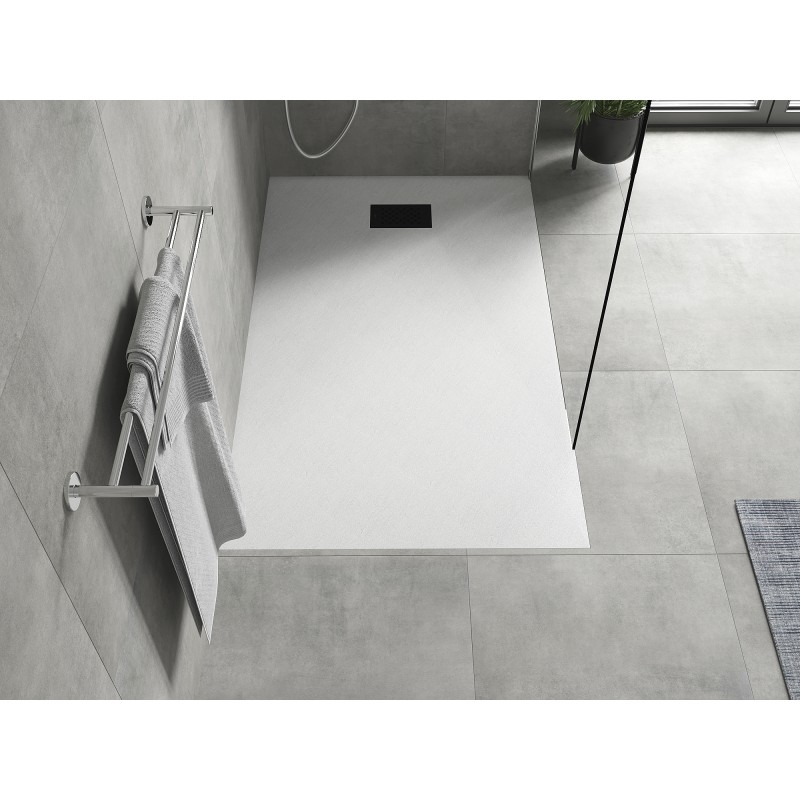 Mexen Hugo receveur rectangulaire SMC 150 x 70 cm, blanc, cache noir - 42107015-B