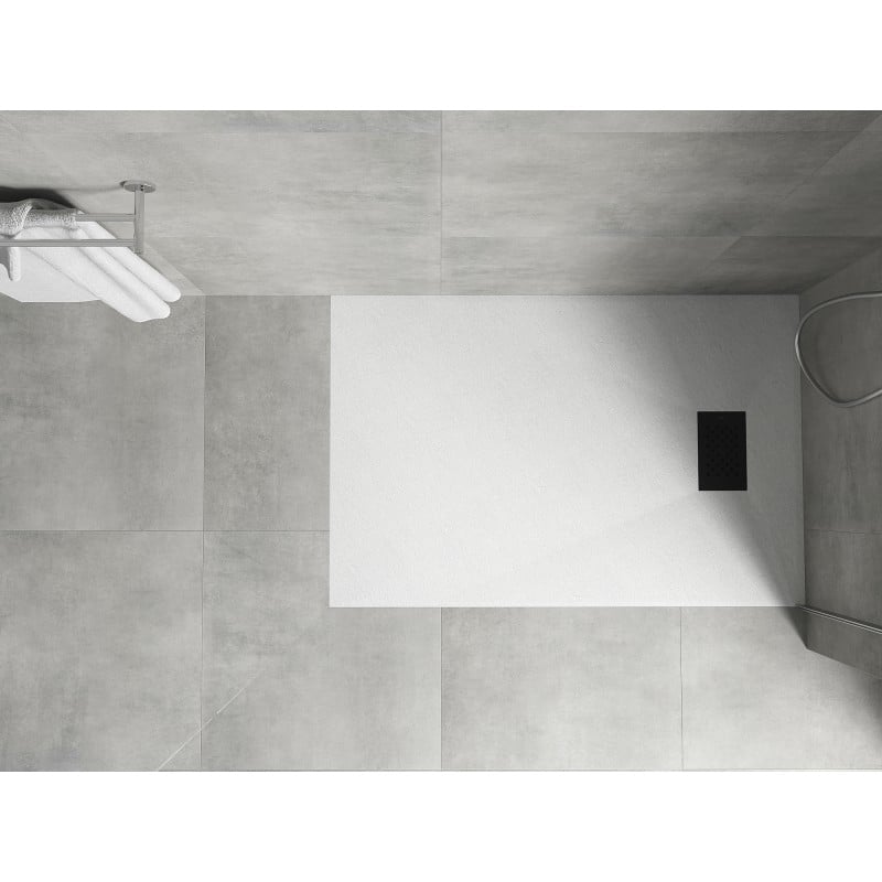 Mexen Hugo receveur de douche rectangulaire SMC 100 x 80 cm, blanc, cache noir - 42108010-B
