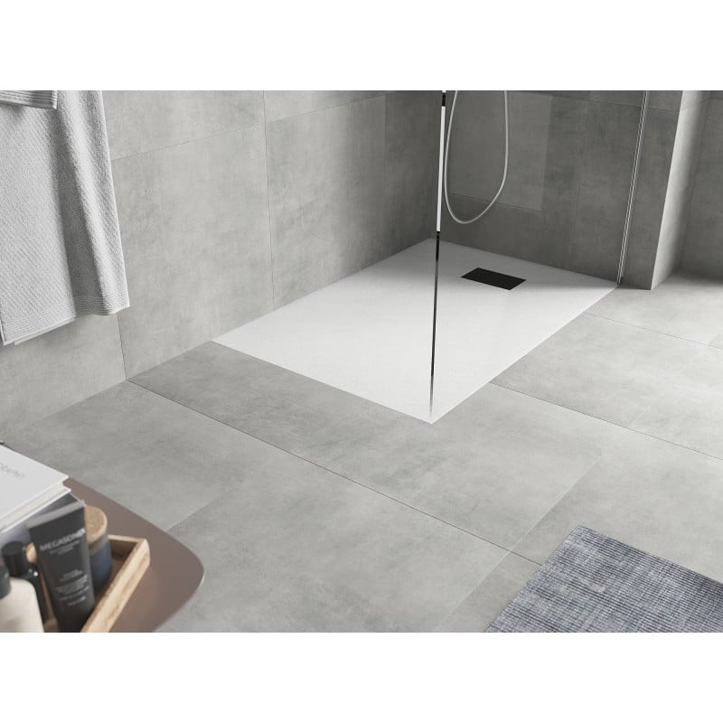 Mexen Hugo receveur de douche rectangulaire SMC 120 x 80 cm, blanc, cache noir - 42108012-B