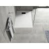 Mexen Hugo receveur rectangulaire SMC 110 x 80 cm, blanc, grille noire - 42108011-B