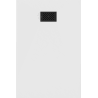 Mexen Hugo receveur rectangulaire SMC 110 x 80 cm, blanc, grille noire - 42108011-B