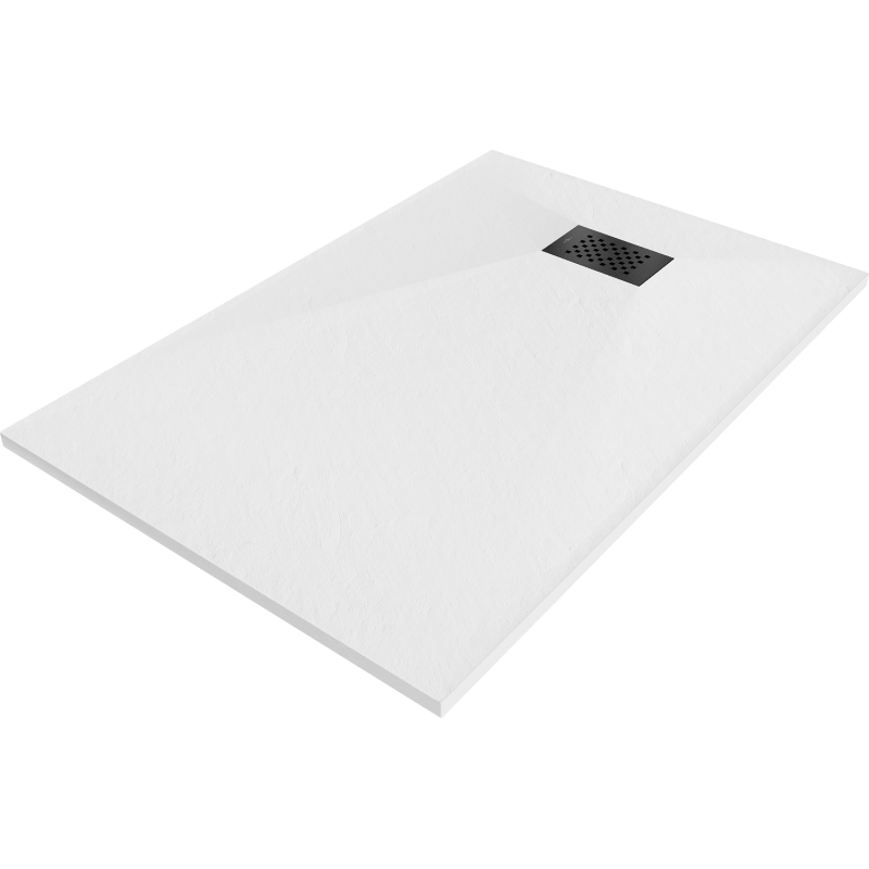 Mexen Hugo receveur rectangulaire SMC 130 x 80 cm, blanc, cache noir - 42108013-B