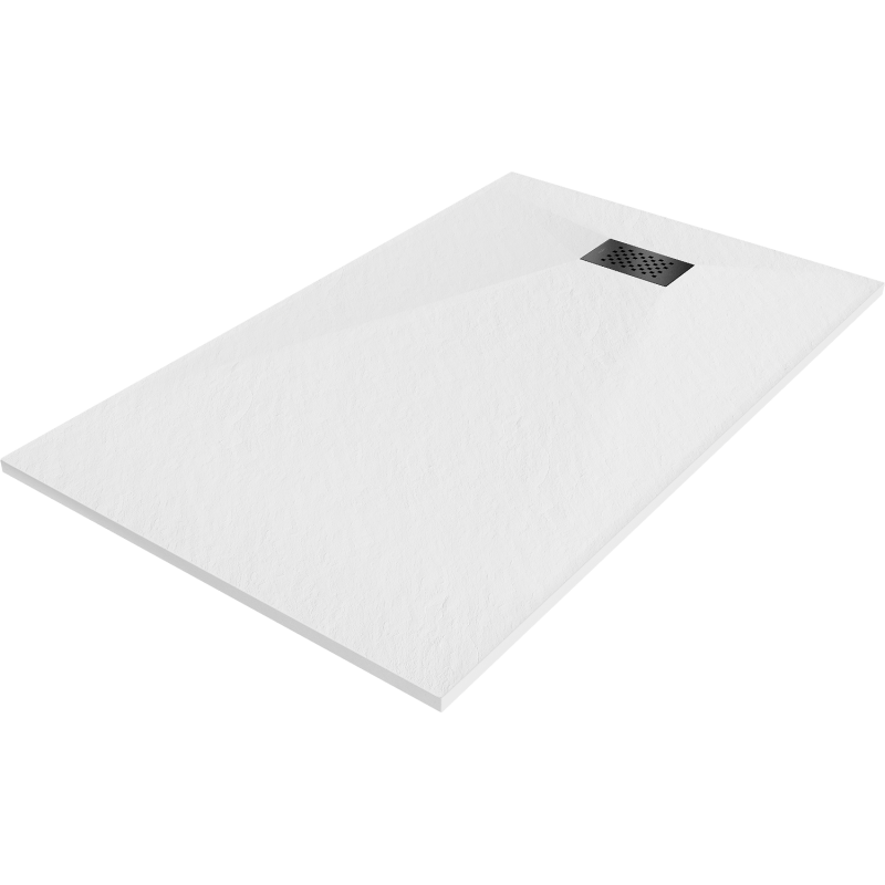 Mexen Hugo bac à douche rectangulaire SMC 140 x 80 cm, blanc, cache noir - 42108014-B