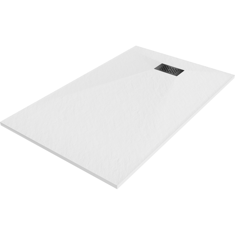 Mexen Hugo receveur rectangulaire SMC 140 x 80 cm, blanc, cache noir - 42108014-B