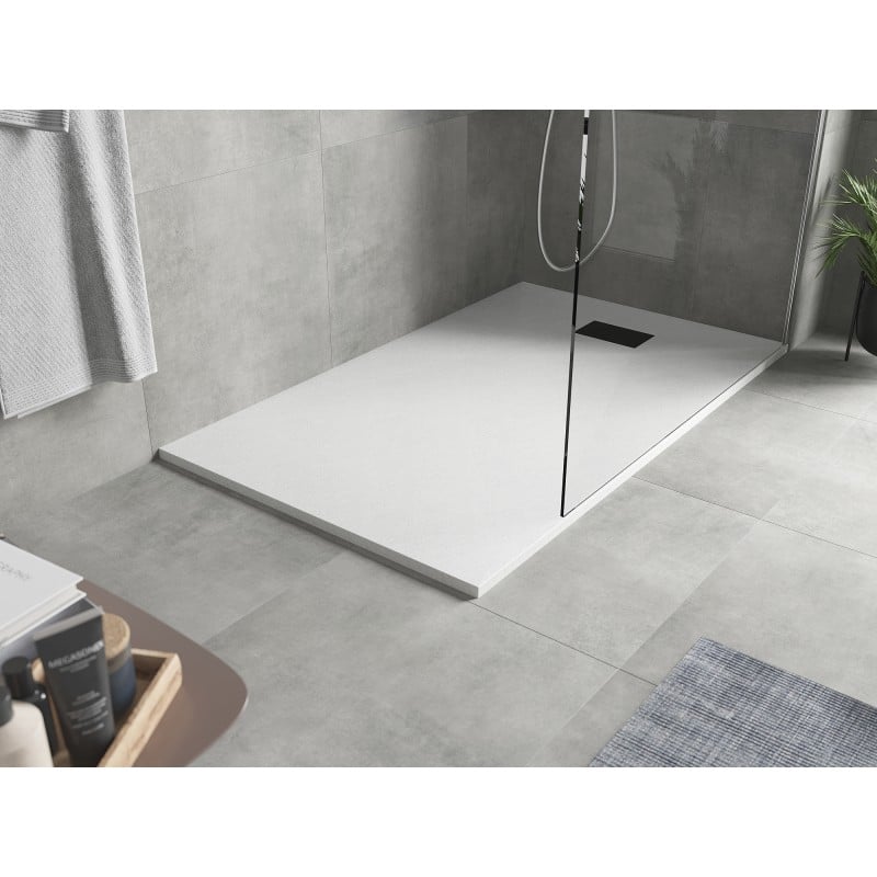 Mexen Hugo bac à douche rectangulaire SMC 160 x 80 cm, blanc, cache noir - 42108016-B