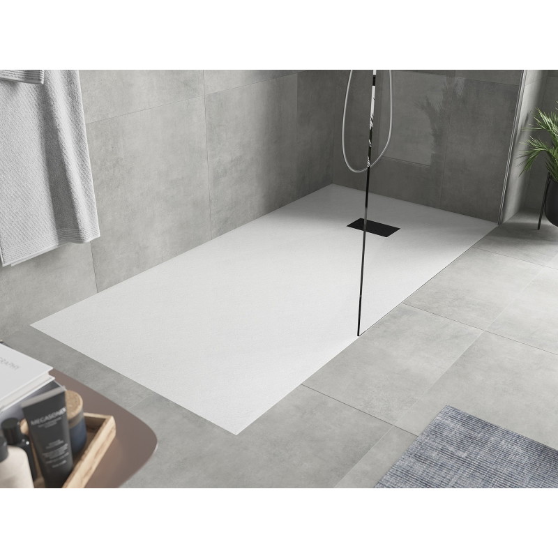 Mexen Hugo receveur rectangulaire SMC 170 x 80 cm, blanc, cache noir - 42108017-B