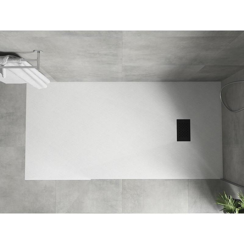 Mexen Hugo receveur de douche rectangulaire SMC 170 x 80 cm, blanc, cache noir - 42108017-B