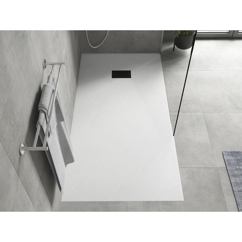 Mexen Hugo receveur rectangulaire SMC 180 x 80 cm, blanc, cache noir - 42108018-B