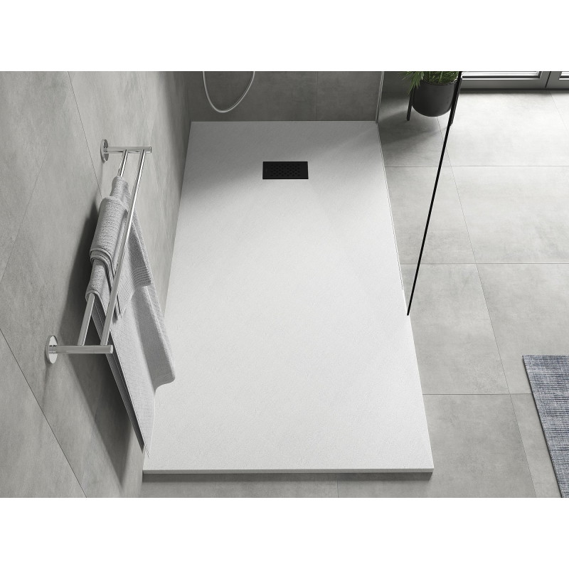 Mexen Hugo receveur rectangulaire SMC 180 x 80 cm, blanc, cache noir - 42108018-B