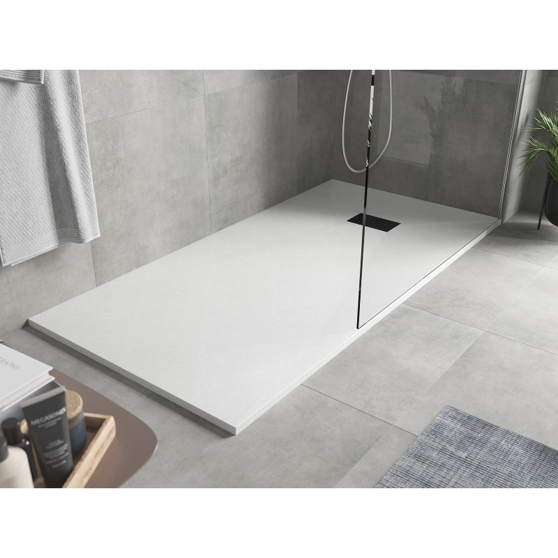 Mexen Hugo receveur rectangulaire SMC 180 x 80 cm, blanc, cache noir - 42108018-B