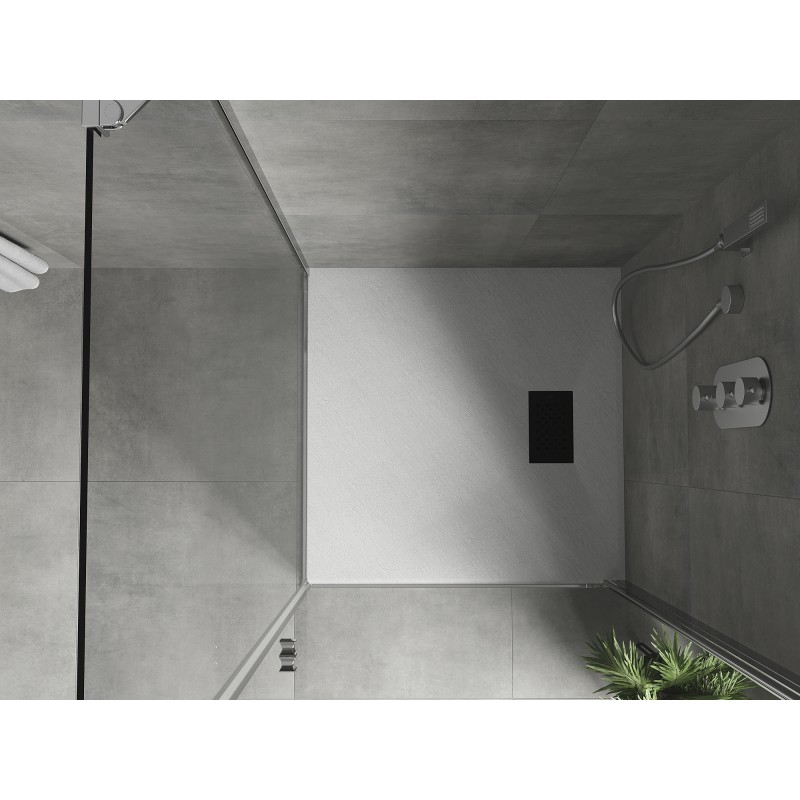 Mexen Hugo receveur de douche carré SMC 90 x 90 cm, blanc, cache noir - 42109090-B