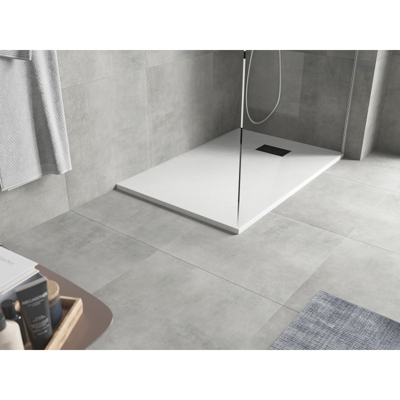 Mexen Hugo receveur de douche rectangulaire SMC 110 x 90 cm, blanc, cache noir - 42109011-B