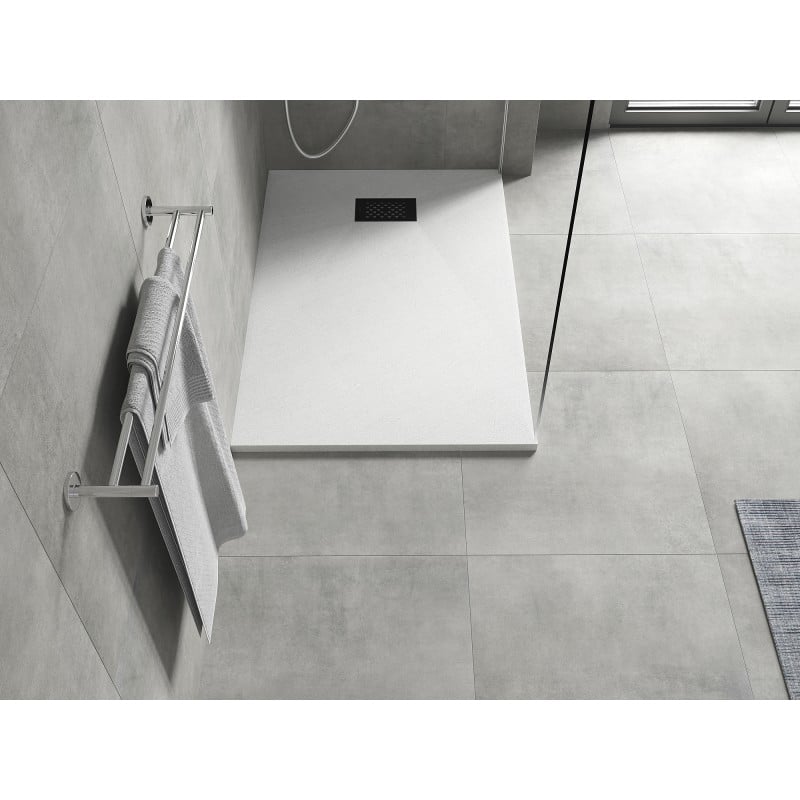 Mexen Hugo receveur rectangulaire SMC 130 x 90 cm, blanc, cache noir - 42109013-B