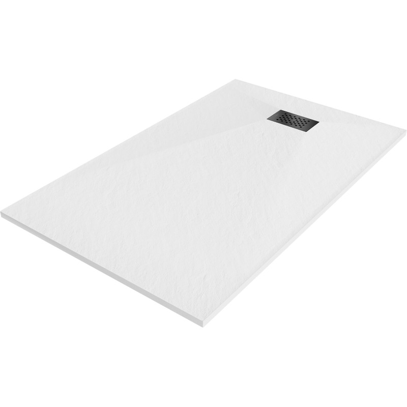 Mexen Hugo receveur rectangulaire SMC 140 x 90 cm, blanc, cache noir - 42109014-B