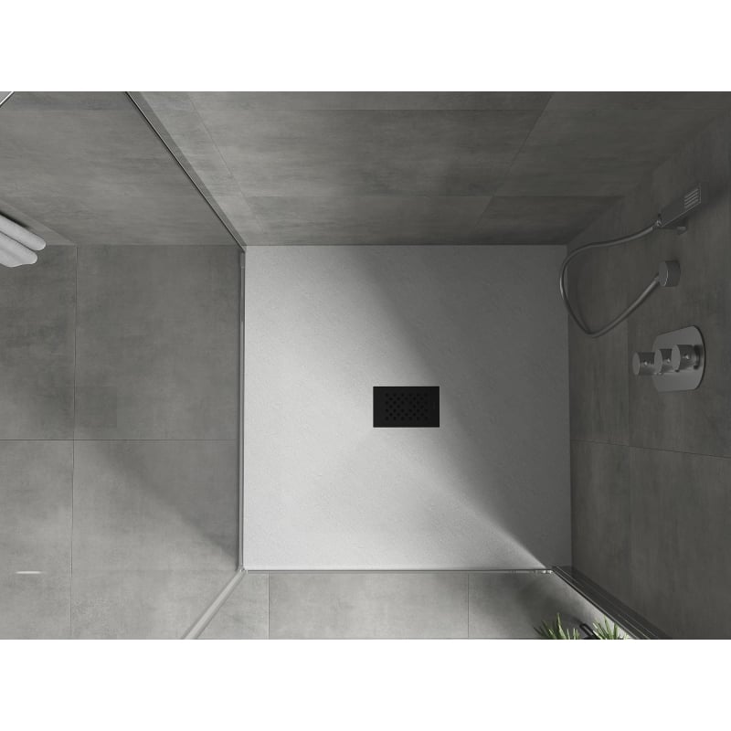Mexen Hugo receveur de douche carré SMC 100 x 100 cm, blanc, cache noir - 42101010-B