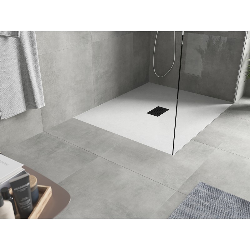 Mexen Hugo receveur de douche rectangulaire SMC 120 x 100 cm, blanc, cache noir - 42101012-B