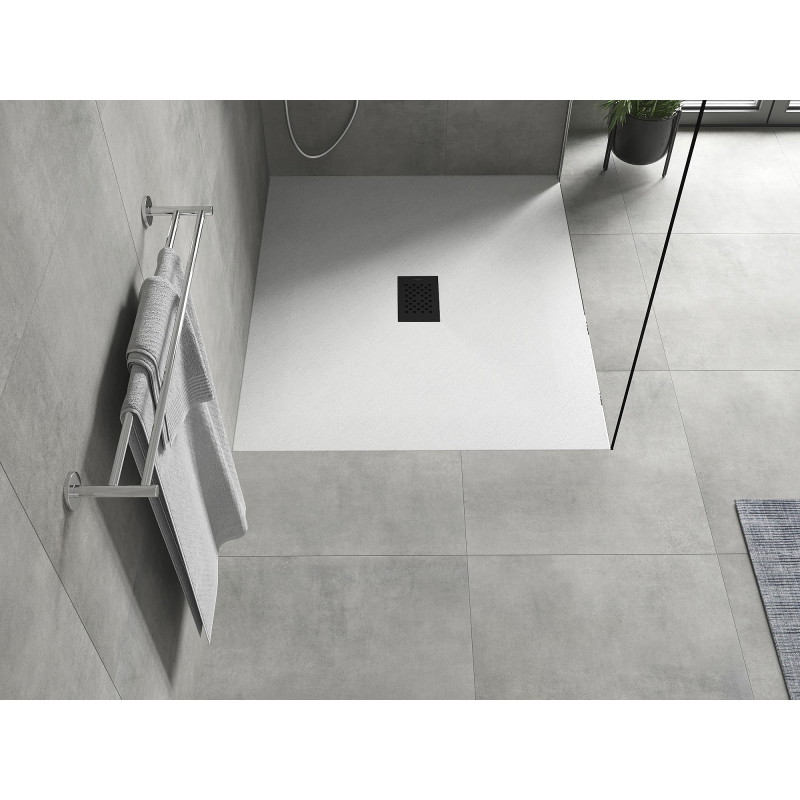 Mexen Hugo receveur rectangulaire SMC 120 x 100 cm, blanc, cache noir - 42101012-B