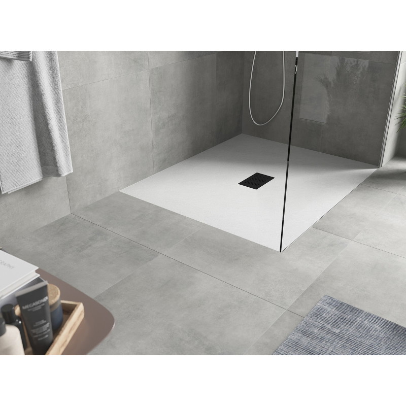 Mexen Hugo receveur de douche rectangulaire SMC 130 x 100 cm, blanc, cache noir - 42101013-B